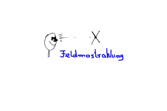 Skizze zur Idee: These: Feldmostrahlung - Energiefelder in Blicken